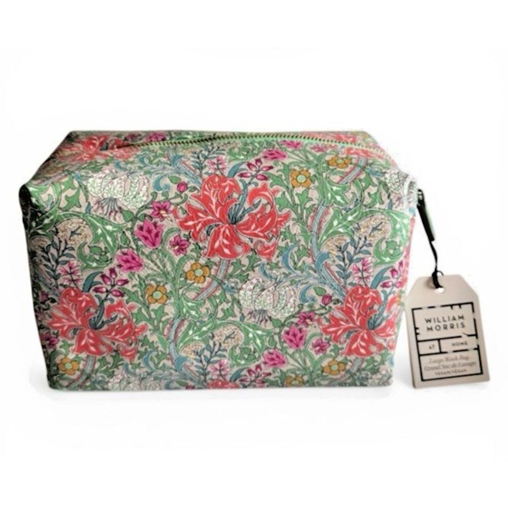 William Morris Make-up Toiletry Large Wash Bag Golden Lily Green 9x6 Travel